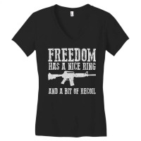 Awesome Freedom Has A Nice Ring And A Bit Of Recoil Sweatshirt Women's V-neck T-shirt | Artistshot