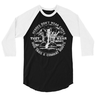 Combat Boots 3/4 Sleeve Shirt Designed By Heart Beat