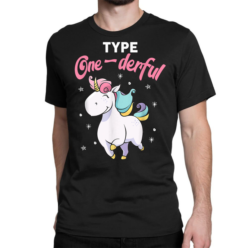 Type Onederful Shirt Type 1 Diabetes Awareness Unicorn T Shirt Classic T-shirt by cm-arts | Artistshot