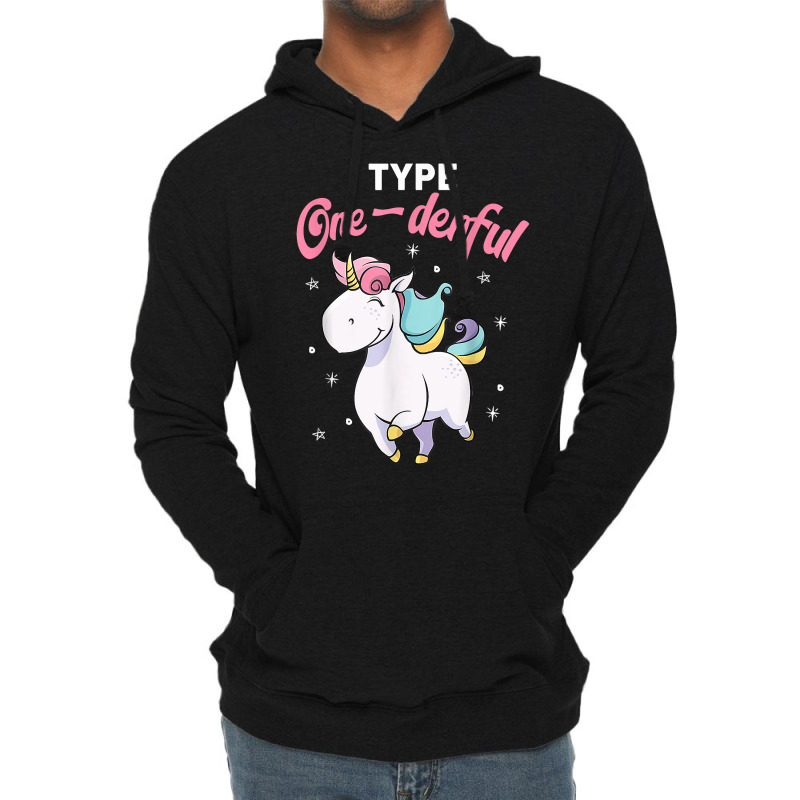 Type Onederful Shirt Type 1 Diabetes Awareness Unicorn T Shirt Lightweight Hoodie by cm-arts | Artistshot