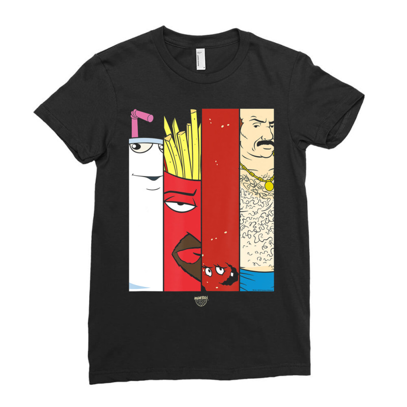 Aqua Teen Hunger Force Group Tiles Dark Ladies Fitted T-Shirt by cm-arts | Artistshot