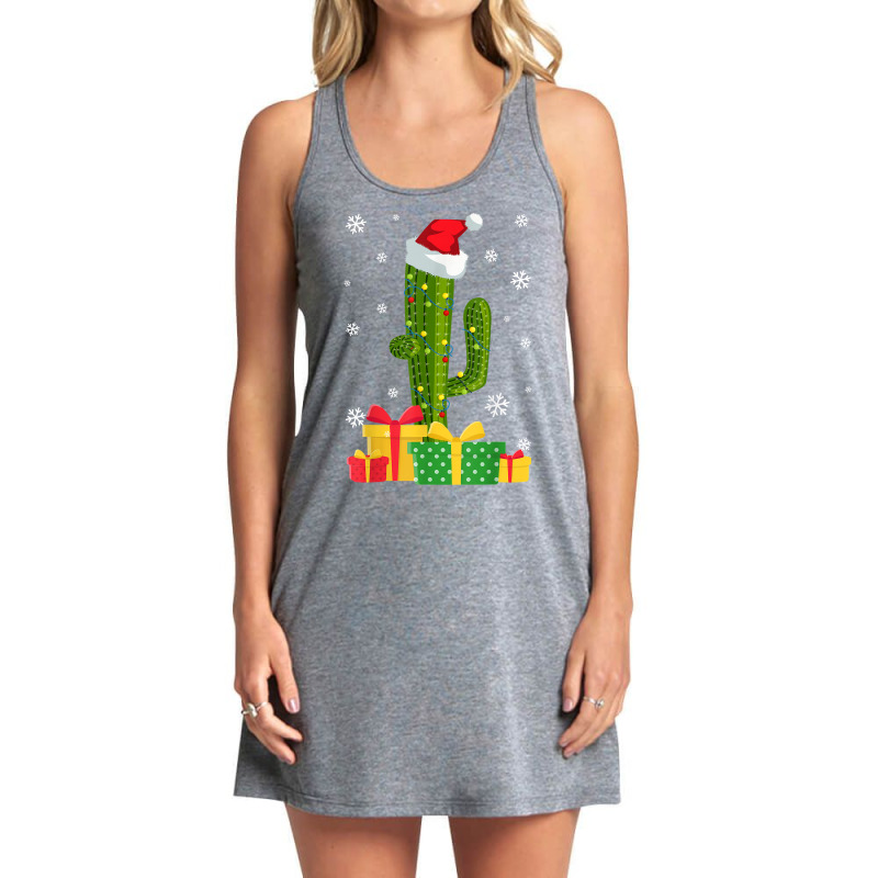 Christmas Lights Cactus Lover Funny Gifts Family Matchings T Shirt Tank Dress by nealegmruland1 | Artistshot