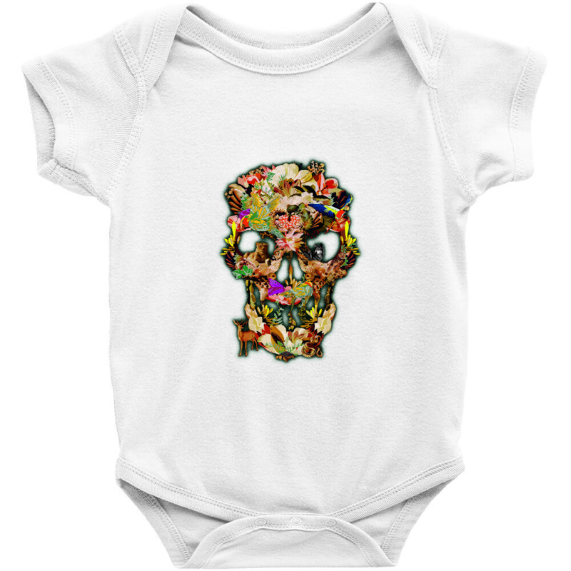 United Animal Kingdom Sugar Skull   Day Of The Dead Baby Bodysuit by sepulohsepuluh | Artistshot