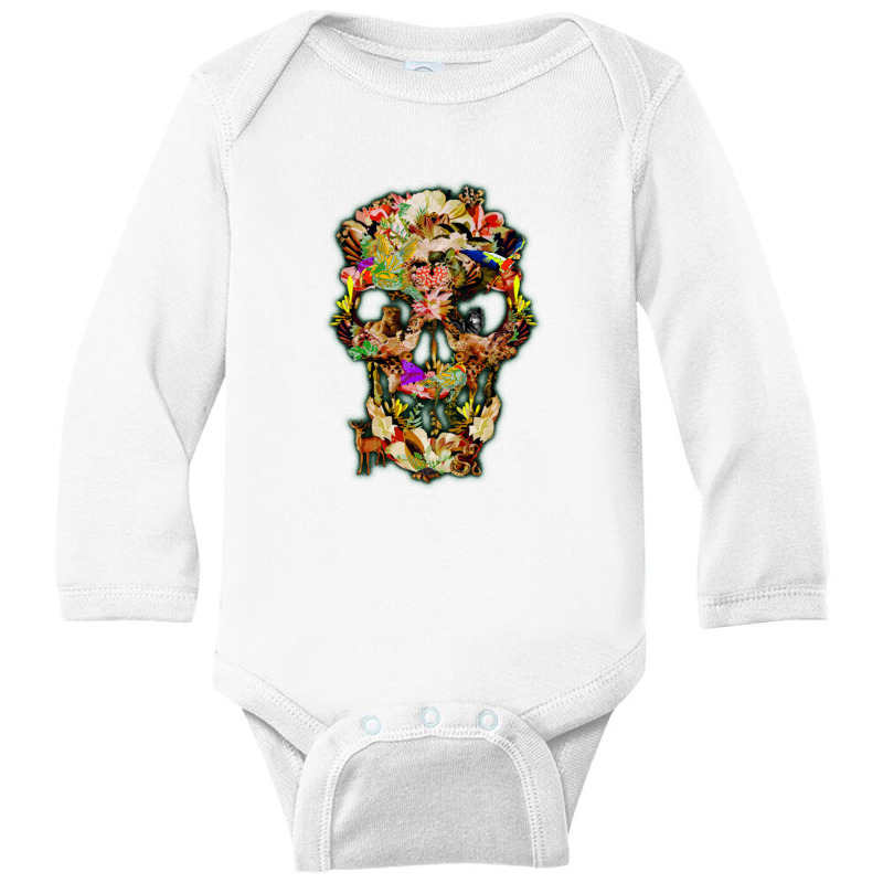 United Animal Kingdom Sugar Skull   Day Of The Dead Long Sleeve Baby Bodysuit by sepulohsepuluh | Artistshot