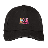 Hola Estudiantes Spanish Teacher Back To School Vintage Cap | Artistshot