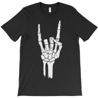 Skeleton Hand Devil Horns Rock Hand Gesture T-shirt | Artistshot