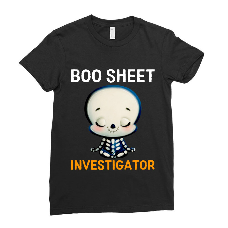 Boo Sheet Investigator Halloween Ladies Fitted T-Shirt by CRV | Artistshot