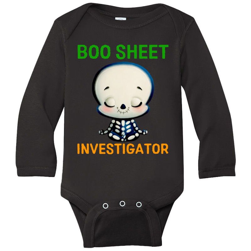 Boo Sheet Investigator Halloween Men Long Sleeve Baby Bodysuit by CRV | Artistshot