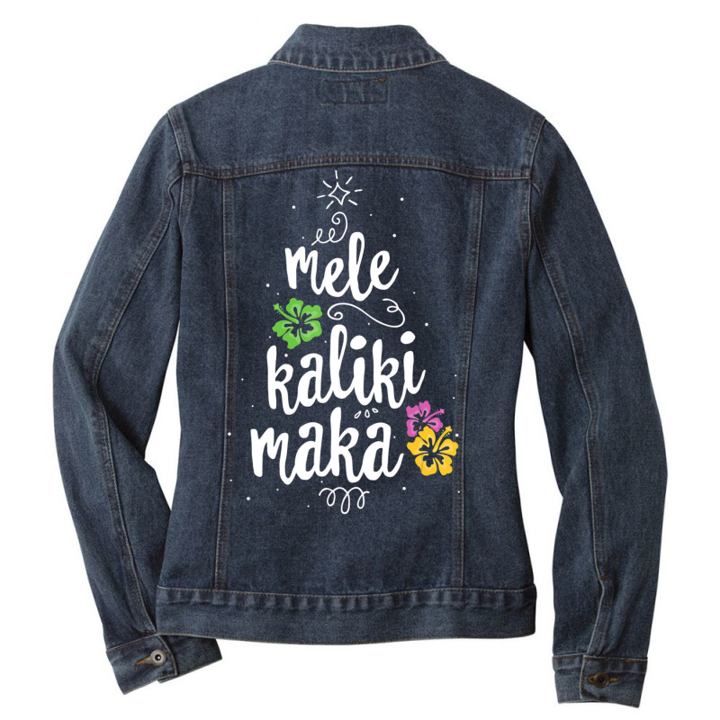 Mele Kalikimaka Christmas Tree Hawaiian Hawaii Xmas Ladies Denim Jacket by cm-arts | Artistshot