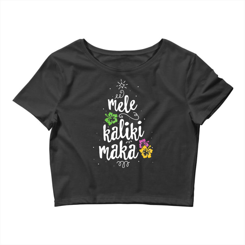 Mele Kalikimaka Christmas Tree Hawaiian Hawaii Xmas Crop Top by cm-arts | Artistshot