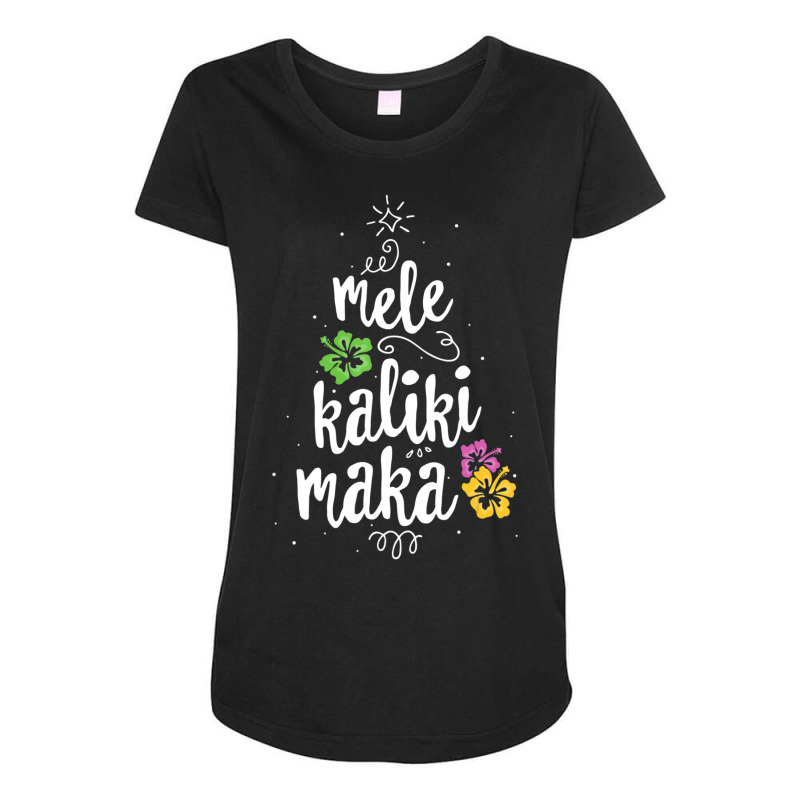 Mele Kalikimaka Christmas Tree Hawaiian Hawaii Xmas Maternity Scoop Neck T-shirt by cm-arts | Artistshot