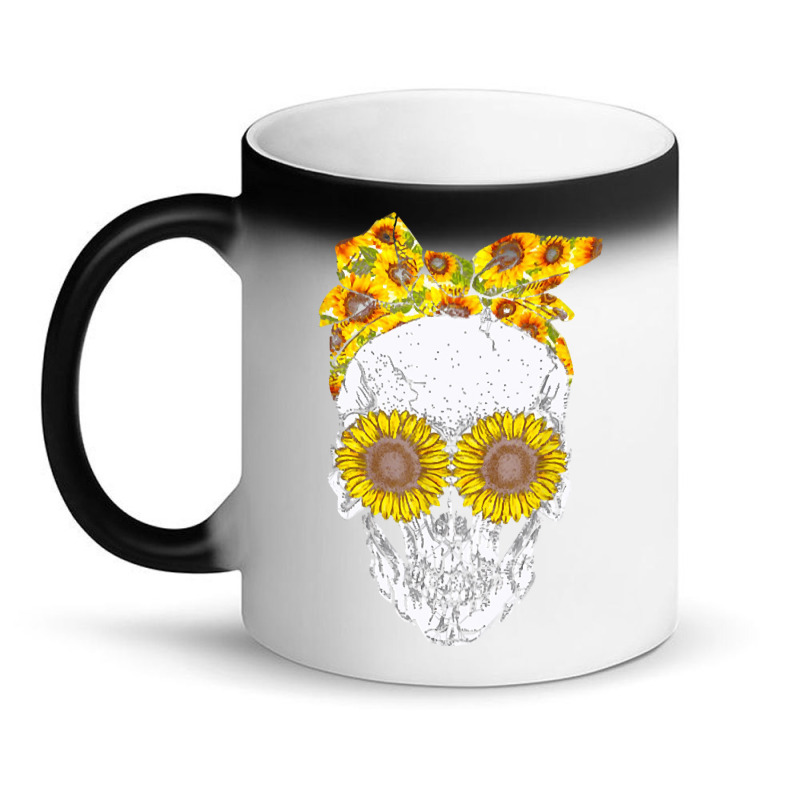 Skull Sunflower, Skull Sunflower Vintage, Skull Sunflower Art, Skull S Magic Mug | Artistshot