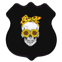 Skull Sunflower, Skull Sunflower Vintage, Skull Sunflower Art, Skull S Shield Patch | Artistshot