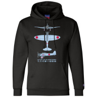 Aichi D3a Bomber Ww2 Japanese Carrier Plane Diagram Gifts Champion Hoodie | Artistshot