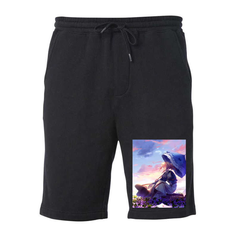 Violet Evergarden Kimi No Na Wa Violet Evergarden Parasol Violet Everg Fleece Short | Artistshot