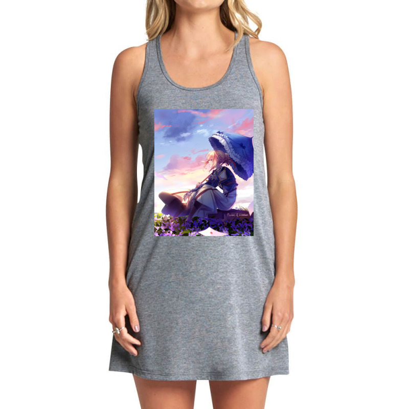 Violet Evergarden Kimi No Na Wa Violet Evergarden Parasol Violet Everg Tank Dress by JESUSELIZALDE | Artistshot