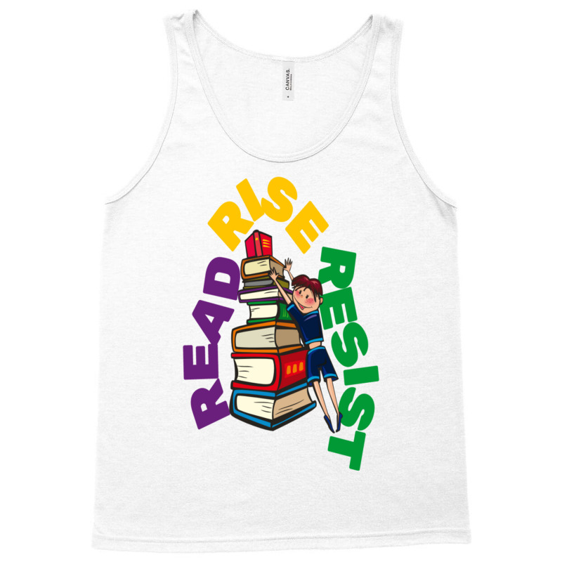 Read Rise Resist Girl With Books Tank Top | Artistshot