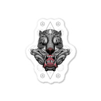 Tiger Head Vector Illustration, Tiger's Ferocious Head, Tiger's Fearso Sticker | Artistshot