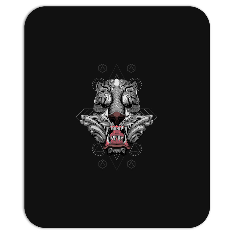 Tiger Head Vector Illustration, Tiger's Ferocious Head, Tiger's Fearso Mousepad | Artistshot