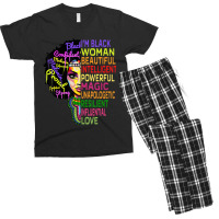 I Am Black History Month Woman Black Girl Magic Melanin Men's T-shirt Pajama Set | Artistshot