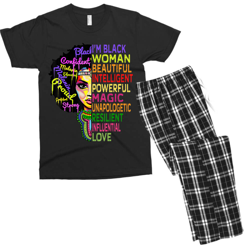 I Am Black History Month Woman Black Girl Magic Melanin Men's T-shirt Pajama Set by laughingtuy | Artistshot