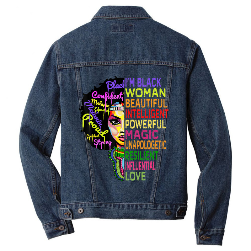 I Am Black History Month Woman Black Girl Magic Melanin Men Denim Jacket by laughingtuy | Artistshot