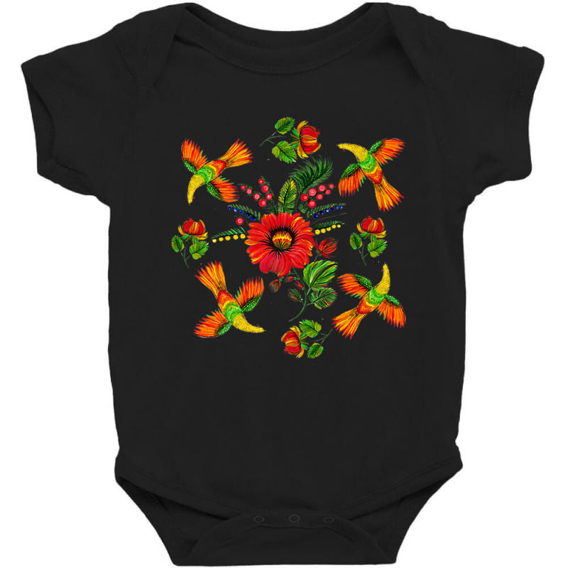 Slavic Colorful Birds, Flowers Petrykivka Painting Ethnical Premium T Baby Bodysuit by cm-arts | Artistshot