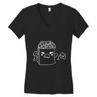 Angry Popcorn Bag In White Women's V-neck T-shirt | Artistshot