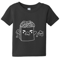 Angry Popcorn Bag In White Baby Tee | Artistshot