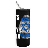 Fingerprint Dna Biometry Israel Flag T Shirt Skinny Tumbler | Artistshot