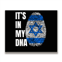 Fingerprint Dna Biometry Israel Flag T Shirt Metal Print Horizontal | Artistshot