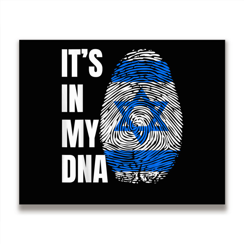 Fingerprint Dna Biometry Israel Flag T Shirt Metal Print Horizontal by cm-arts | Artistshot