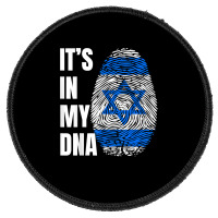 Fingerprint Dna Biometry Israel Flag T Shirt Round Patch | Artistshot