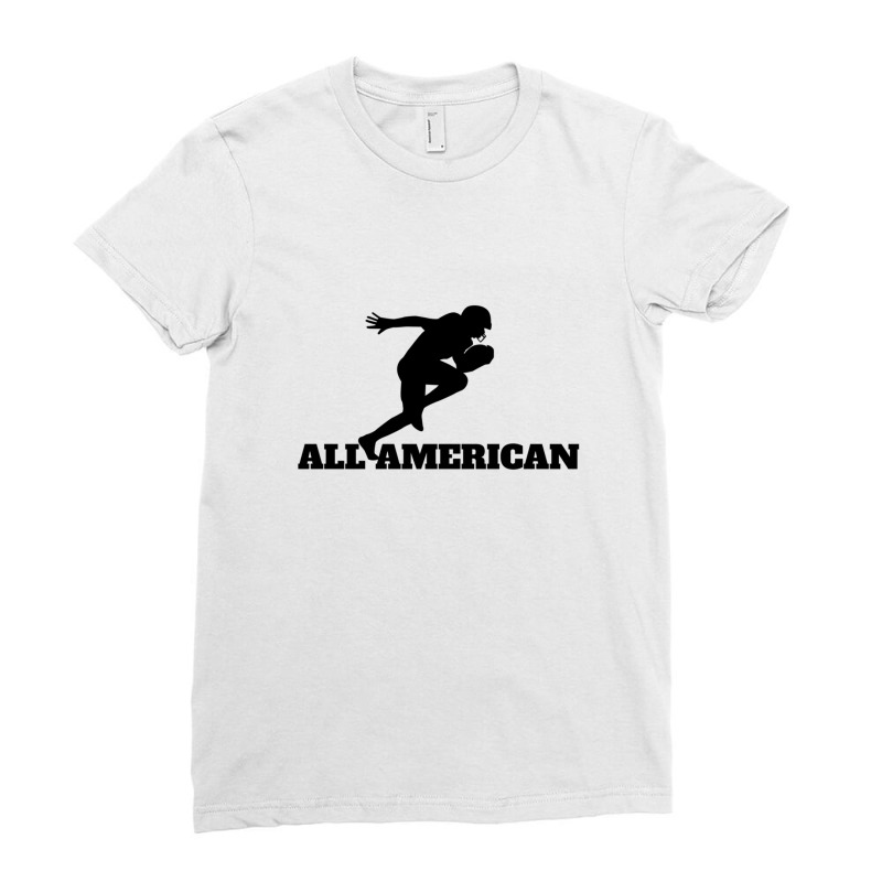 All American Football Running Back Ladies Fitted T-Shirt by LyndiaToma | Artistshot