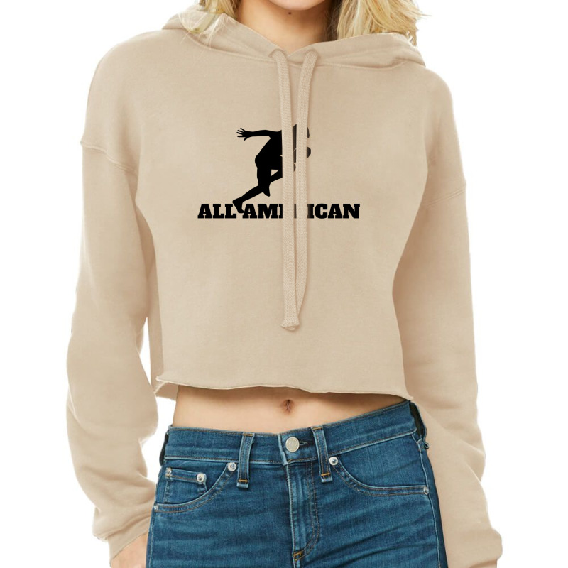 All American Football Running Back Cropped Hoodie by LyndiaToma | Artistshot