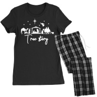 Christian True Story Nativity Christmas Baby Jesus Manger Catholic 433 Women's Pajamas Set | Artistshot