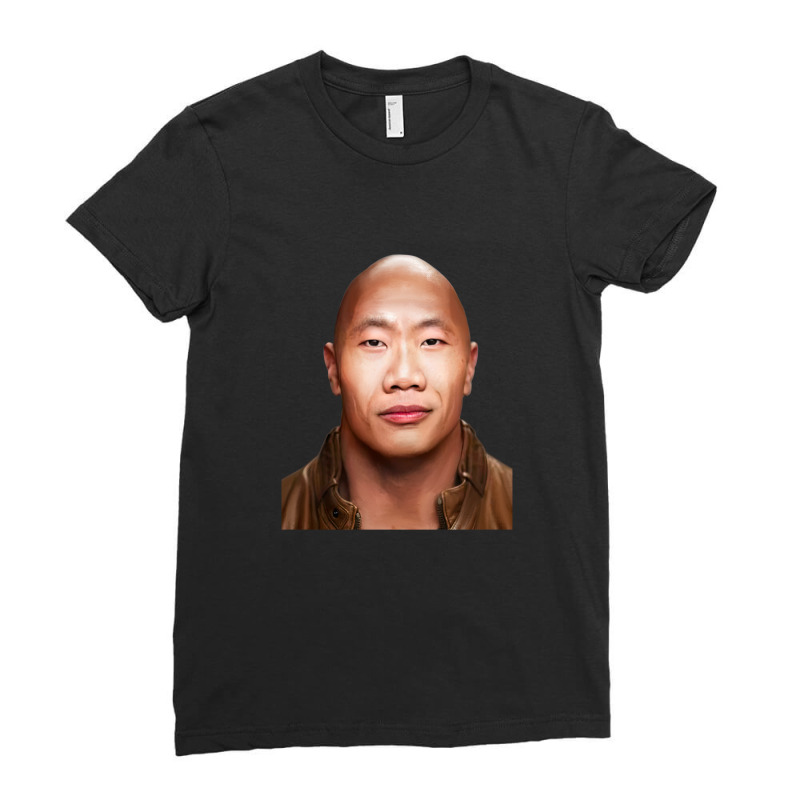 Dwayne The Wok Johnson -the Wock In Chinese Social Credit Points Meme  Ladies Fitted T-Shirt by DonaldGutier | Artistshot