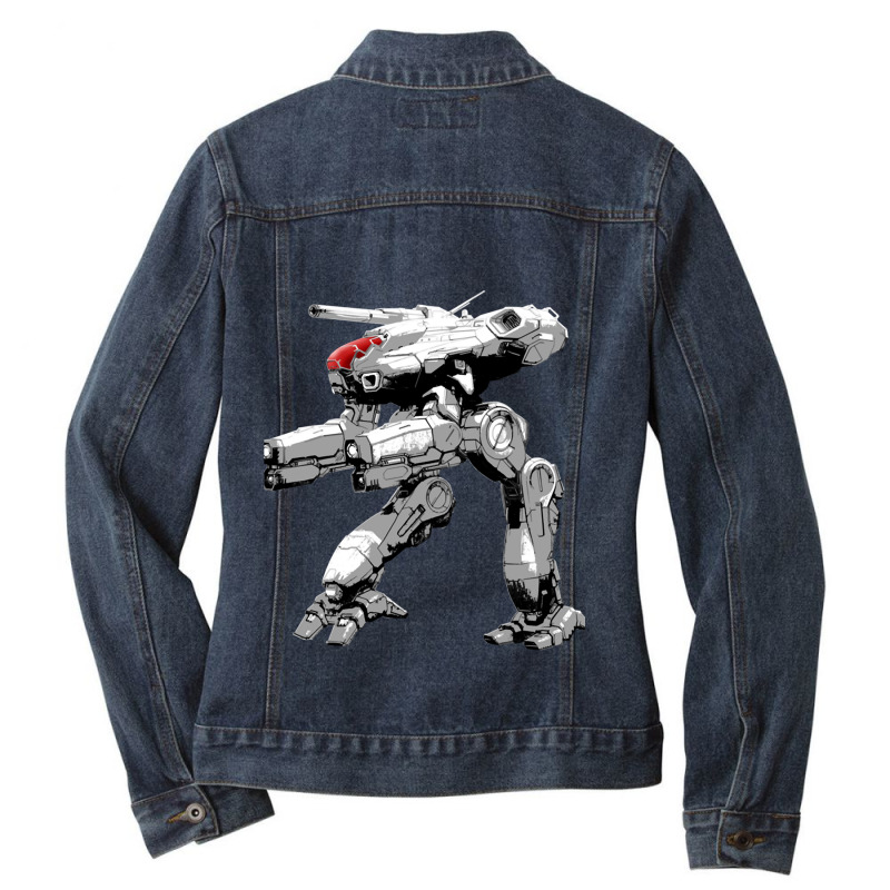 The War Between Military Means In 31st Century Battletech Game Maraude Ladies Denim Jacket by cm-arts | Artistshot