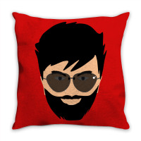 Bearded Face Throw Pillow | Artistshot