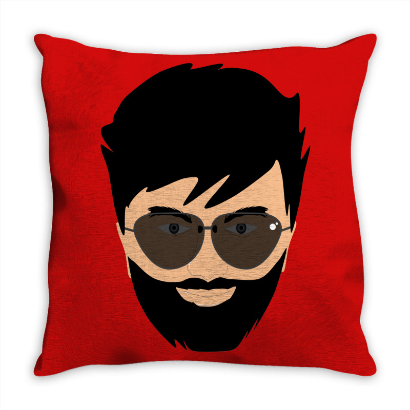 Bearded Face Throw Pillow | Artistshot