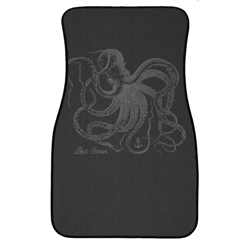 Vintage Black Octopus Marine Biologist Ocean Sea Life 5 Front Car Mat | Artistshot