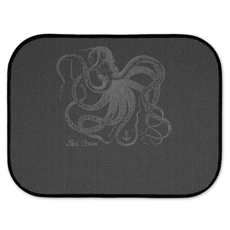 Vintage Black Octopus Marine Biologist Ocean Sea Life 5 Rear Car Mat | Artistshot