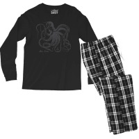 Vintage Black Octopus Marine Biologist Ocean Sea Life 5 Men's Long Sleeve Pajama Set | Artistshot