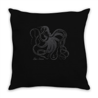 Vintage Black Octopus Marine Biologist Ocean Sea Life 5 Throw Pillow | Artistshot