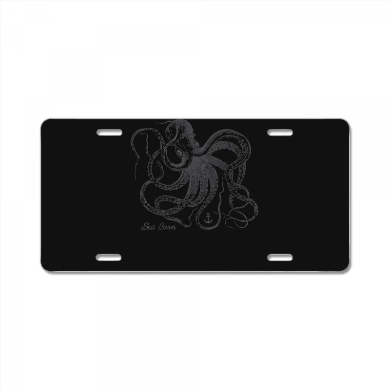 Vintage Black Octopus Marine Biologist Ocean Sea Life 5 License Plate | Artistshot