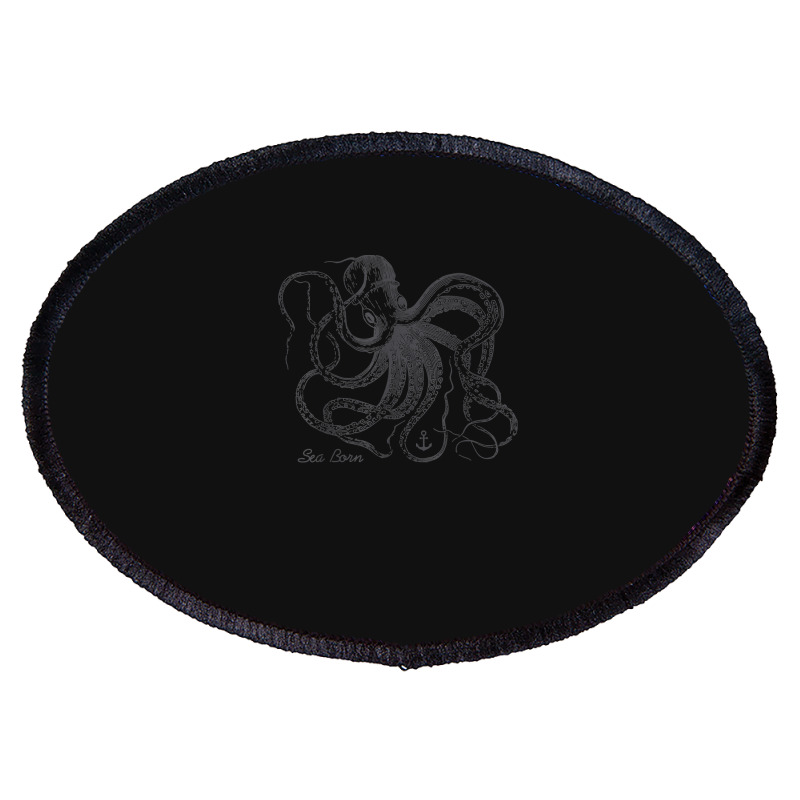 Vintage Black Octopus Marine Biologist Ocean Sea Life 5 Oval Patch | Artistshot