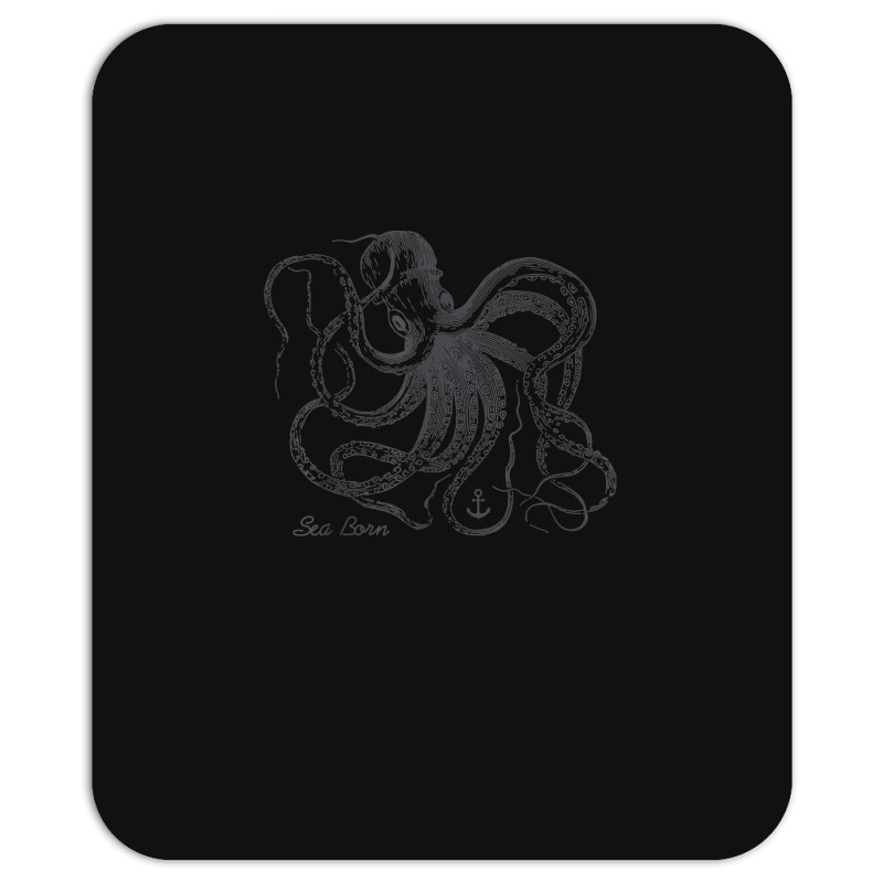 Vintage Black Octopus Marine Biologist Ocean Sea Life 5 Mousepad | Artistshot