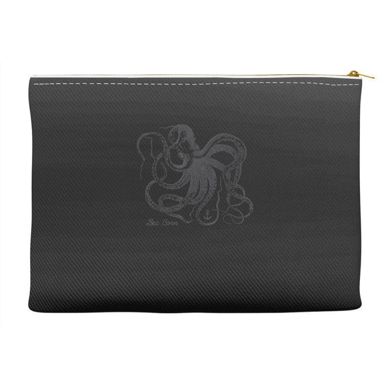 Vintage Black Octopus Marine Biologist Ocean Sea Life 5 Accessory Pouches | Artistshot