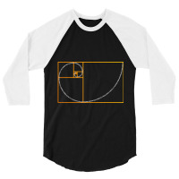 Golden Ratio Fibonacci Spiral Arc Perfect Geometry 3/4 Sleeve Shirt | Artistshot