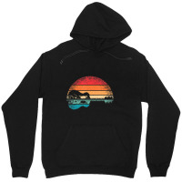 Retro Acoustic Guitar Lake Sunset Guitarist Music Lover Unisex Hoodie | Artistshot